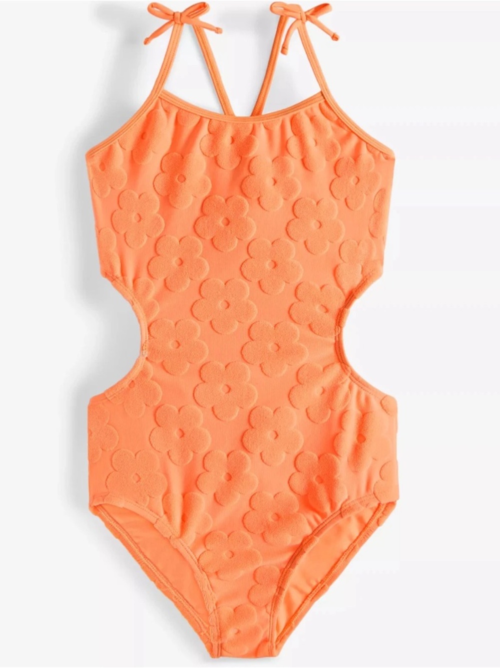 *NWT Macys Breaking Waves Big Girls Terry Texture Cut-Ou Orange 14